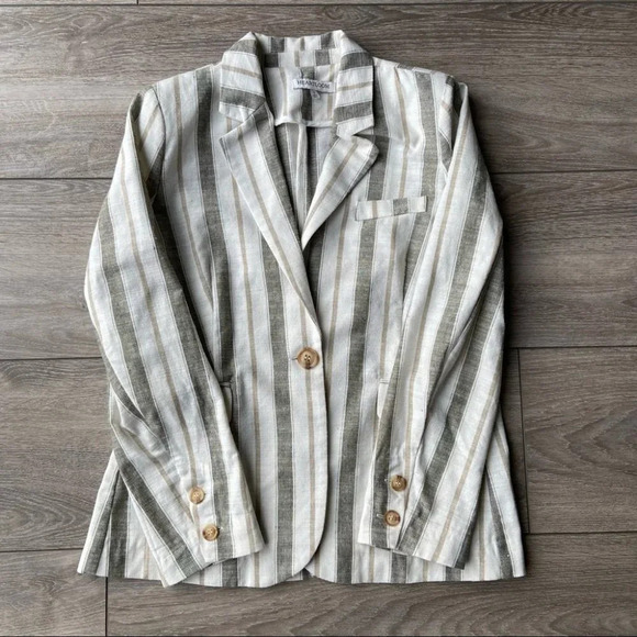 Heartloom  Striped Linen Blend Blazer - Picture 4 of 13